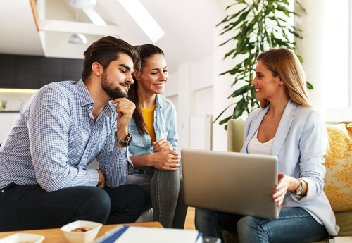Female Real Estate agent offer home ownership and life insurance